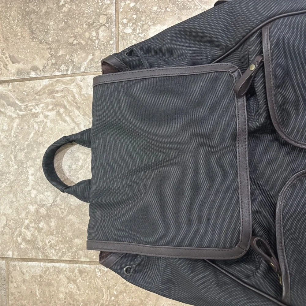 Banana Republic Nylon Backpack with Leather Trim and Front Zip Pockets‎
